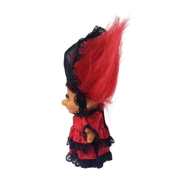 Vintage Russ Troll Doll Spanish Flamenco Around the World Spain Red Hair Dancer - Picture 4 of 5